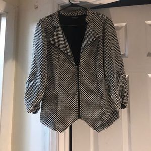 Black and white blazer